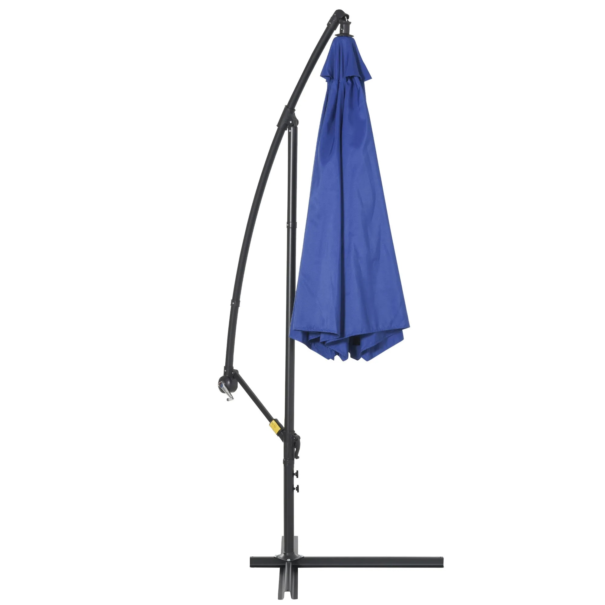 10 ft. Cantilever Patio Garden Parasol Hanging Umbrella - Blue