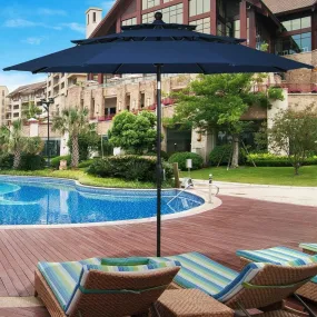 10ft 3 Tier Outdoor Patio Umbrella - Navy