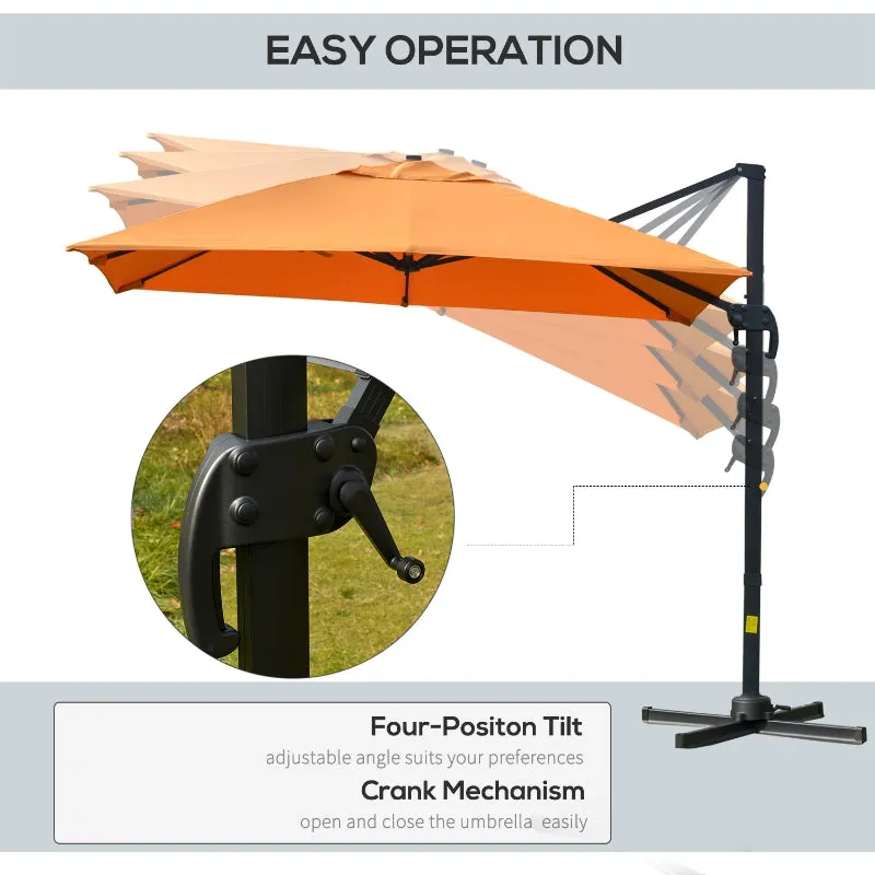 10ft. Rotatable Square Top Cantilever Umbrella - Orange