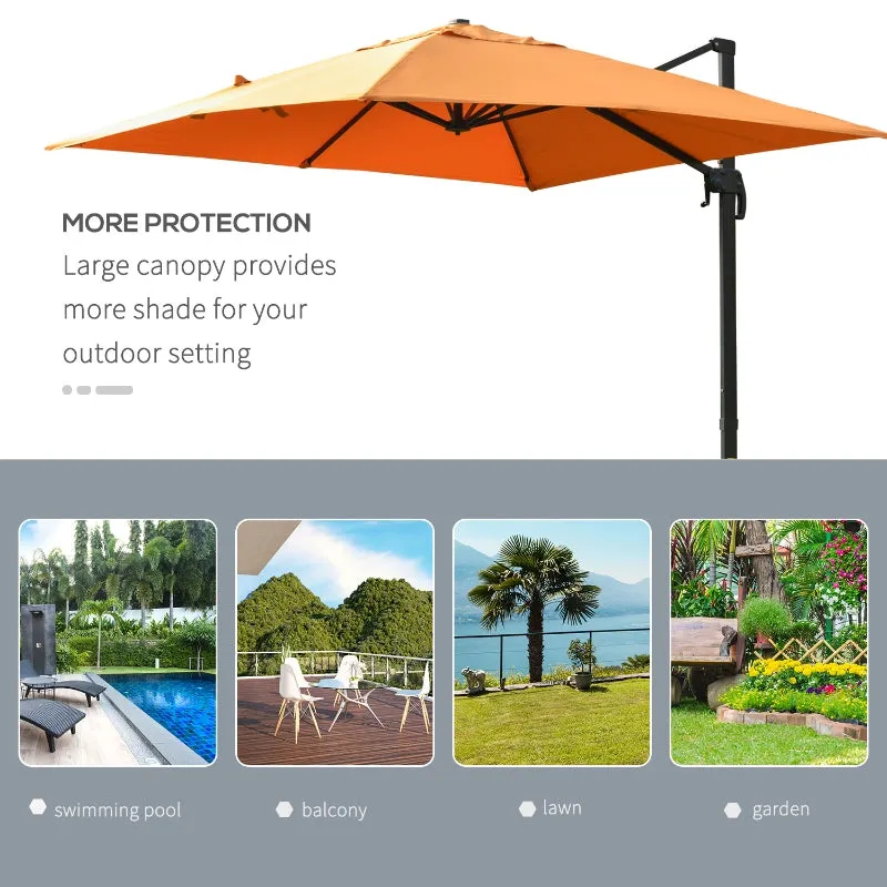 10ft. Rotatable Square Top Cantilever Umbrella - Orange