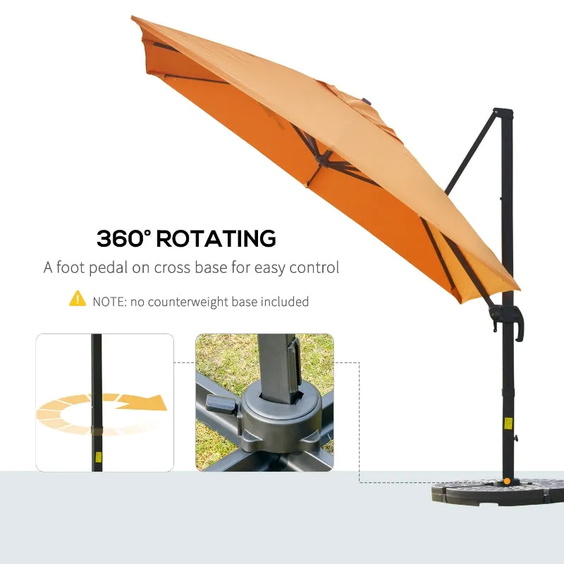10ft. Rotatable Square Top Cantilever Umbrella - Orange