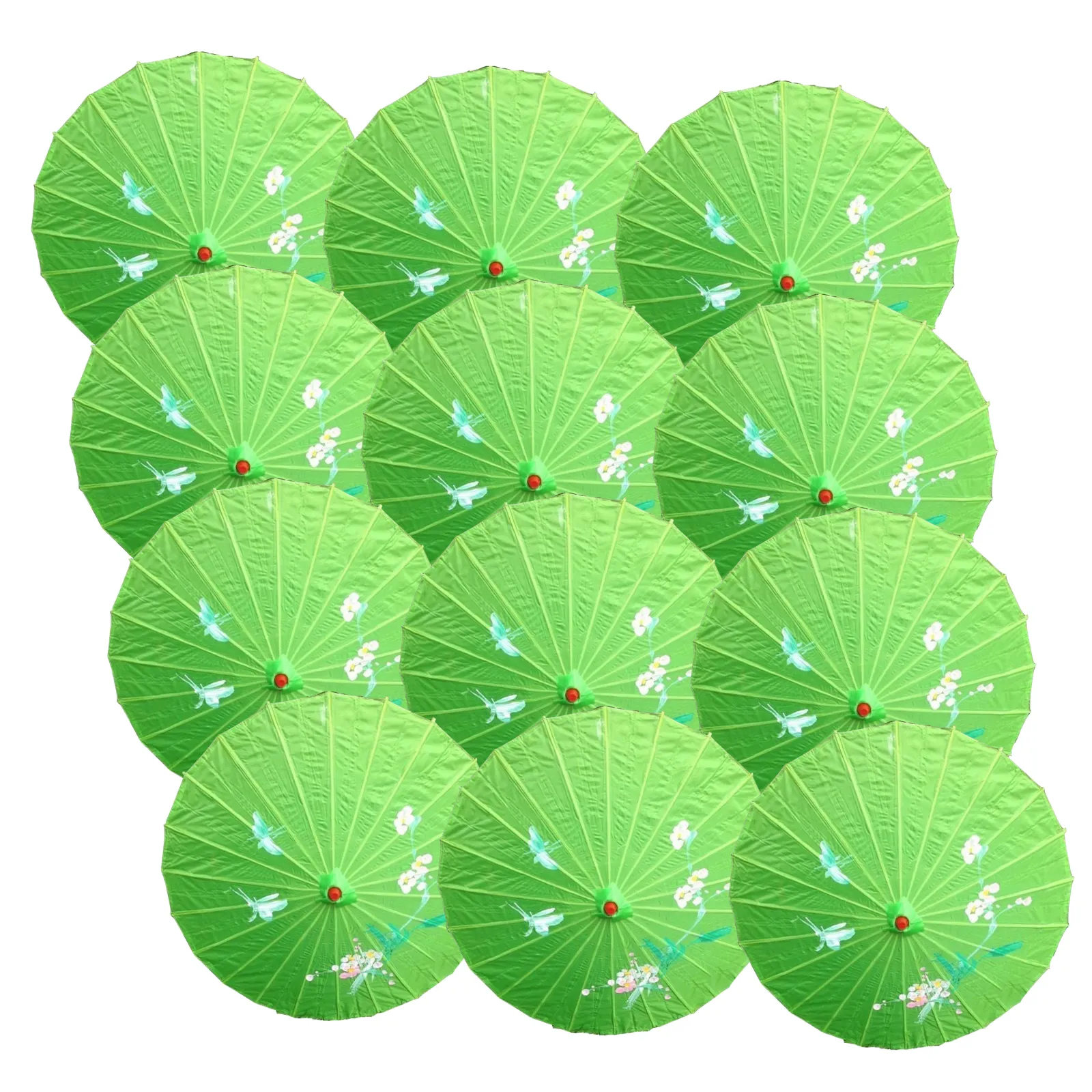 12x PARASOL UMBRELLA Chinese Japanese Bamboo Flower Pattern 80cm Large BULK