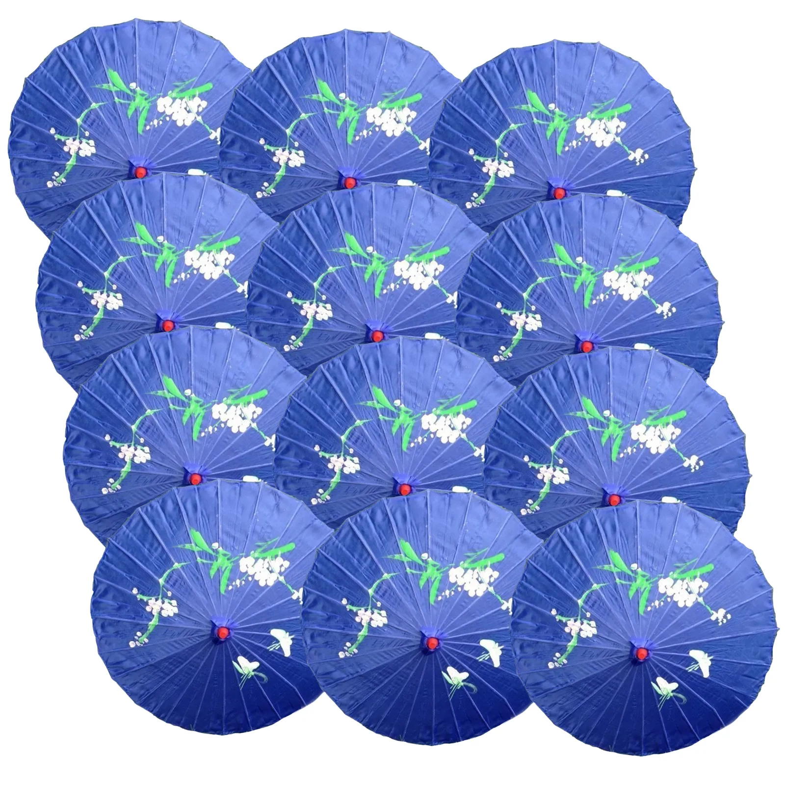 12x PARASOL UMBRELLA Chinese Japanese Bamboo Flower Pattern 80cm Large BULK