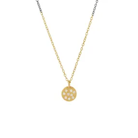 14 Karat Yellow Gold GALA Disc Pendant with Diamonds