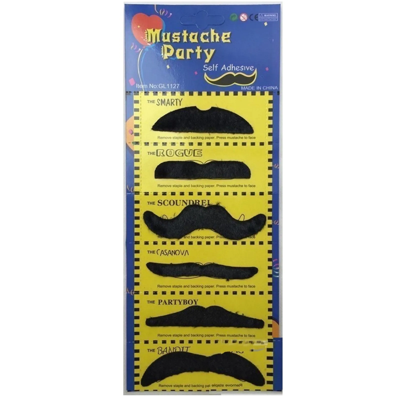 2-pc-Set Rainbow Umbrella Hat   70s Fake Moustache Costume Props Novelty Fancy