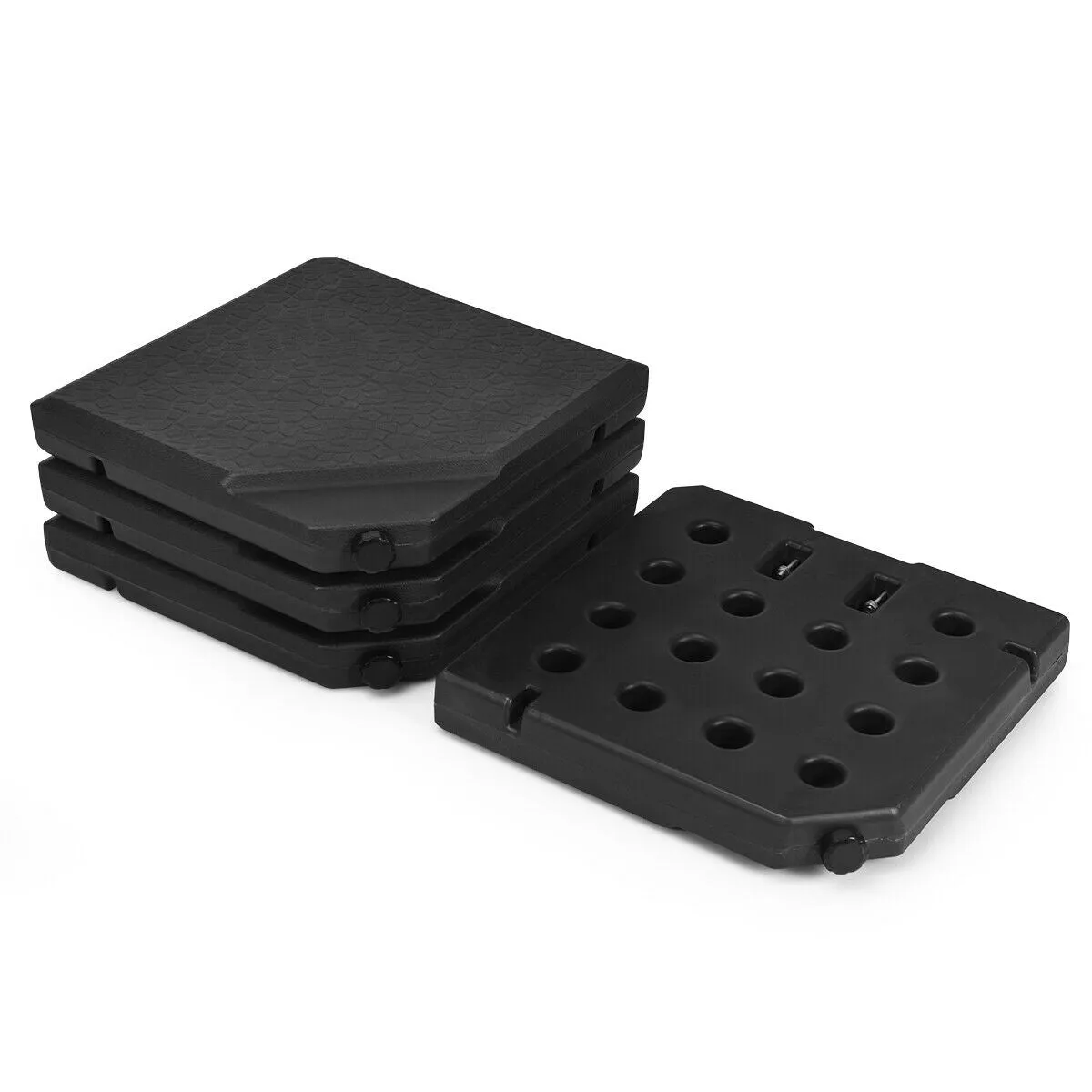 4pc Outdoor Patio Square Umbrella Base - Black