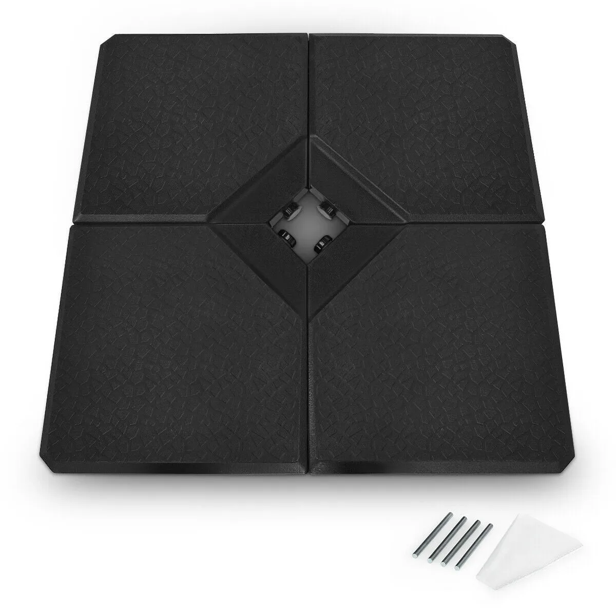 4pc Outdoor Patio Square Umbrella Base - Black