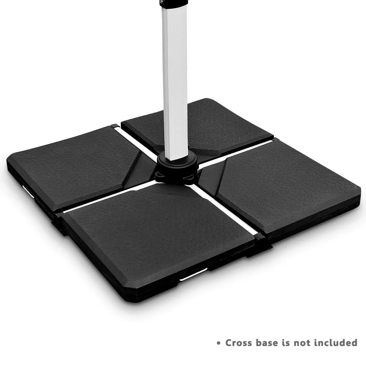 4pc Outdoor Patio Square Umbrella Base - Black