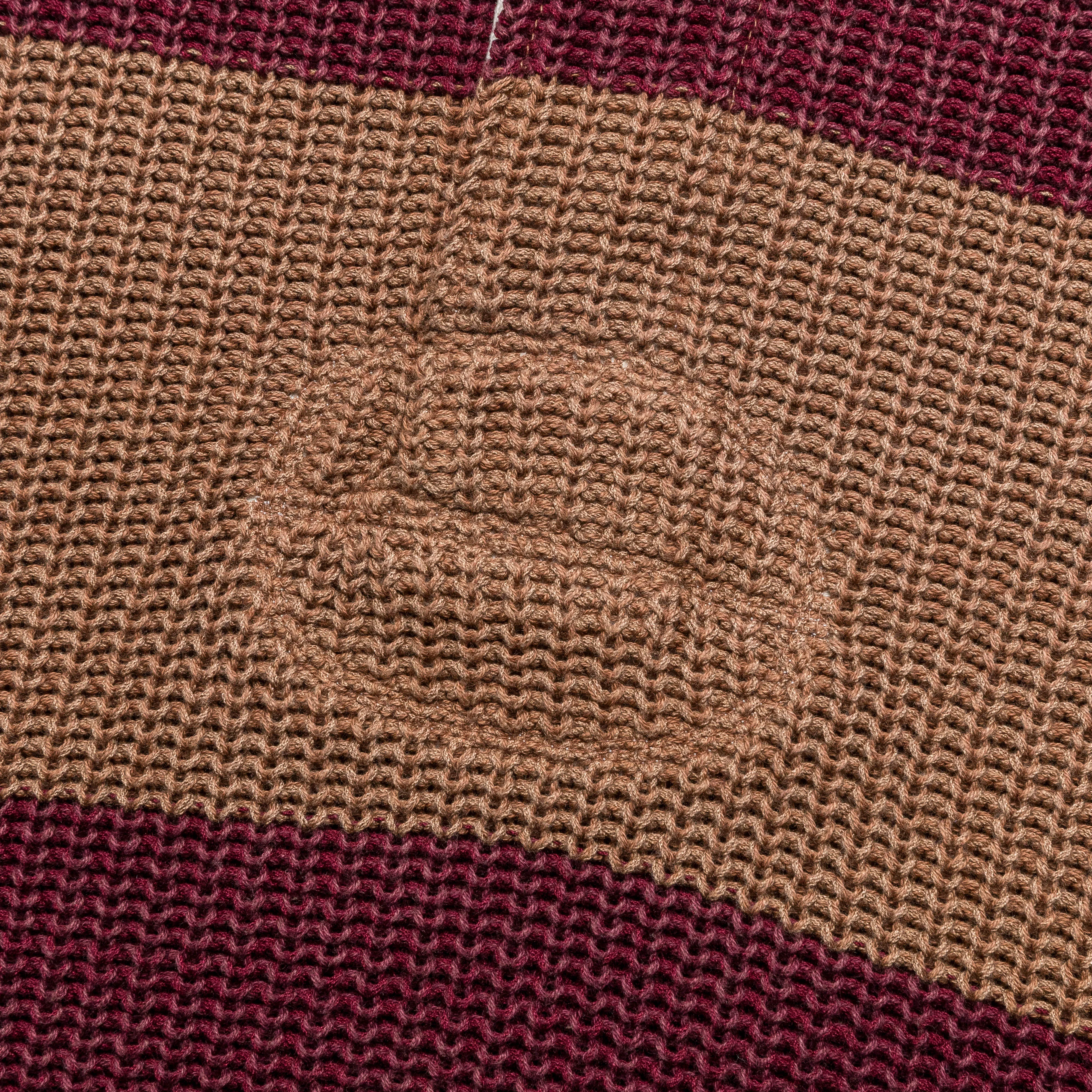 Mens Classic 5G Cotton Knit Rugby Shirt - Brown and Burgundy Stripes