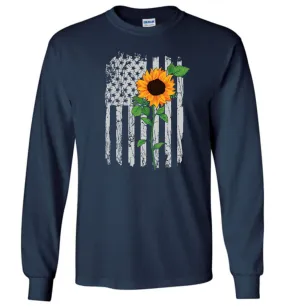 American Flower Flag Long Sleeve T-Shirt