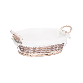 Antique Wash Wicker Basket with Lining