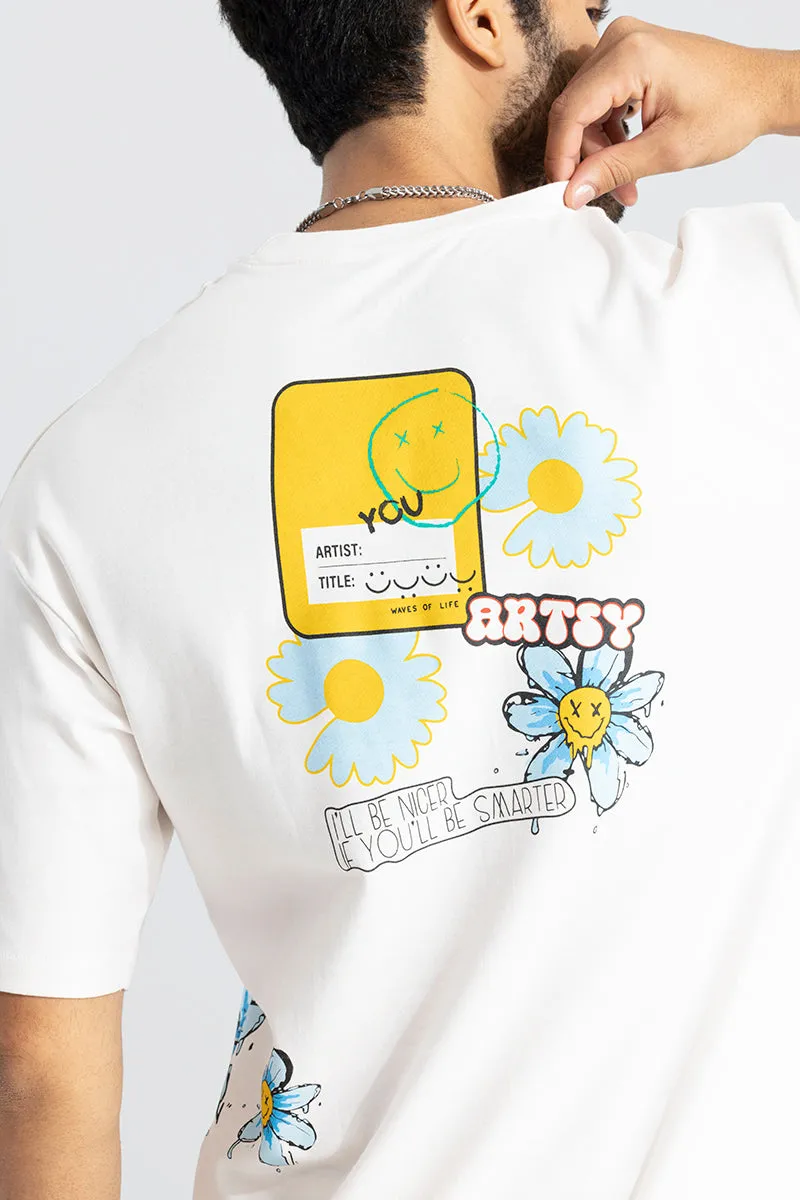 Artsy White Oversized T-Shirt