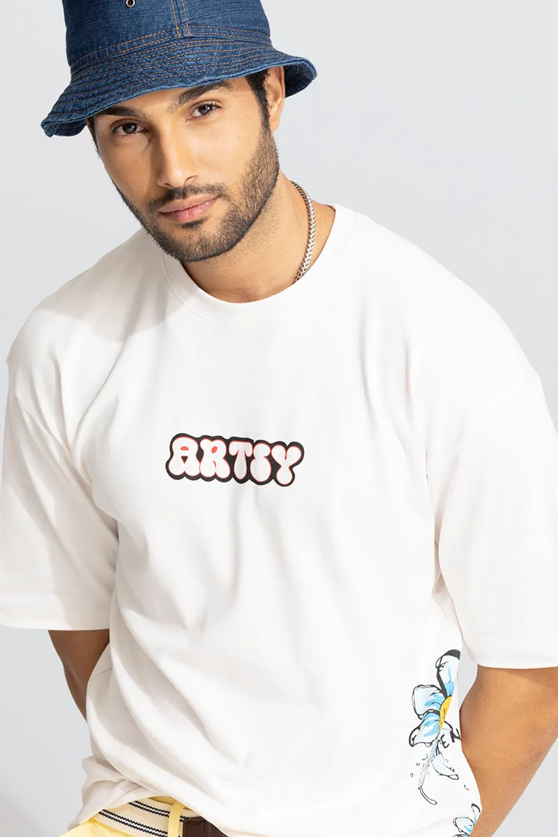 Artsy White Oversized T-Shirt
