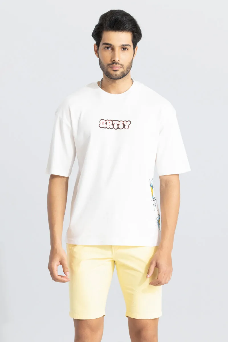Artsy White Oversized T-Shirt