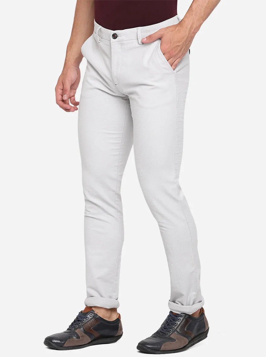 Ash Grey Solid Uno Fit Casual Trouser | JadeBlue