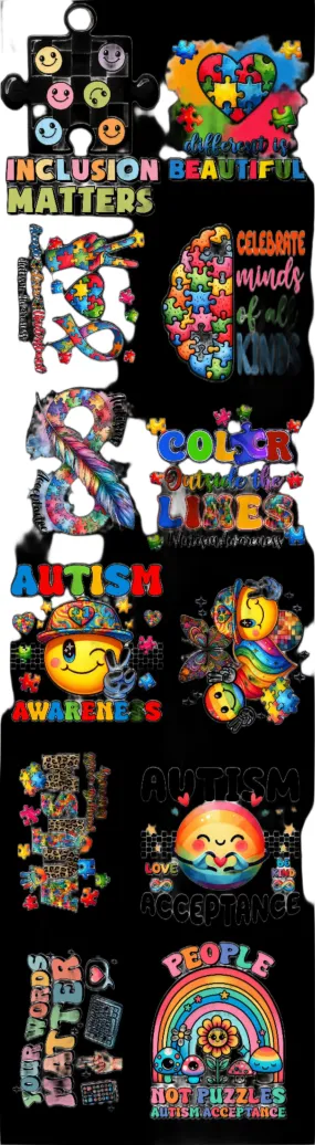 Autism DTF GANG SHEET TRANSFER 22X 80