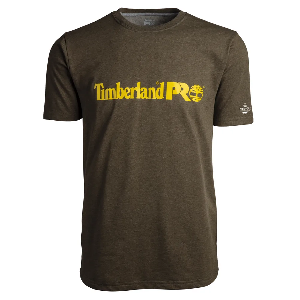 BASE PLATE SHORT SLEEVE T-SHIRT WITH LOGO - 369-Burnt Olive Heather | Timberland PRO TB0A1V9M