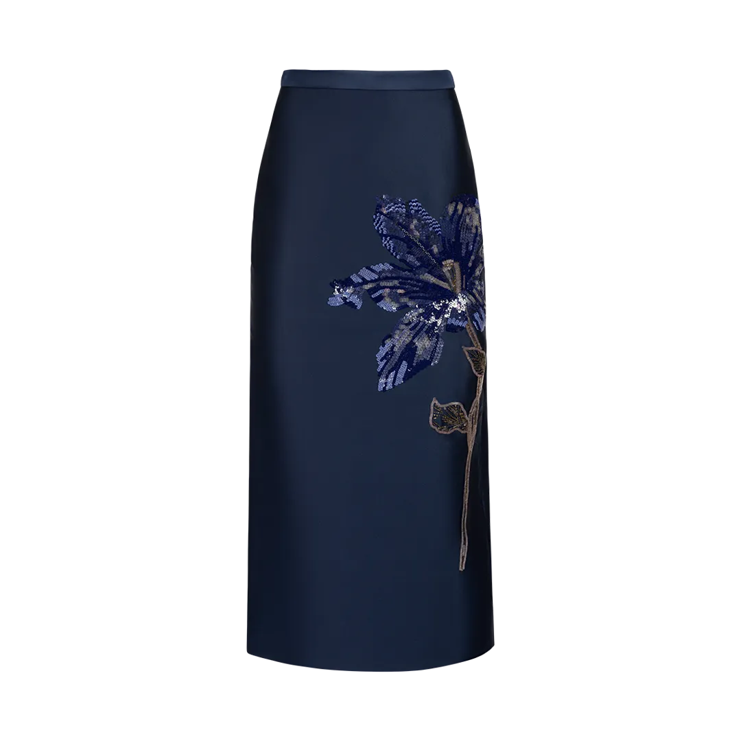 Beaded Midi Pencil Skirt