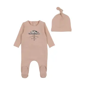 Bee & Dee Rose Dust Antique Umbrella Footie   Bonnet