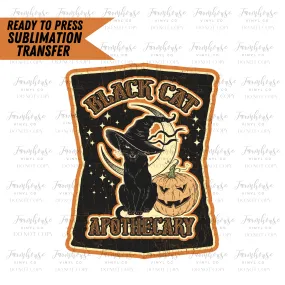 Black Cat Apothecary Ready to Press Sublimation Transfer