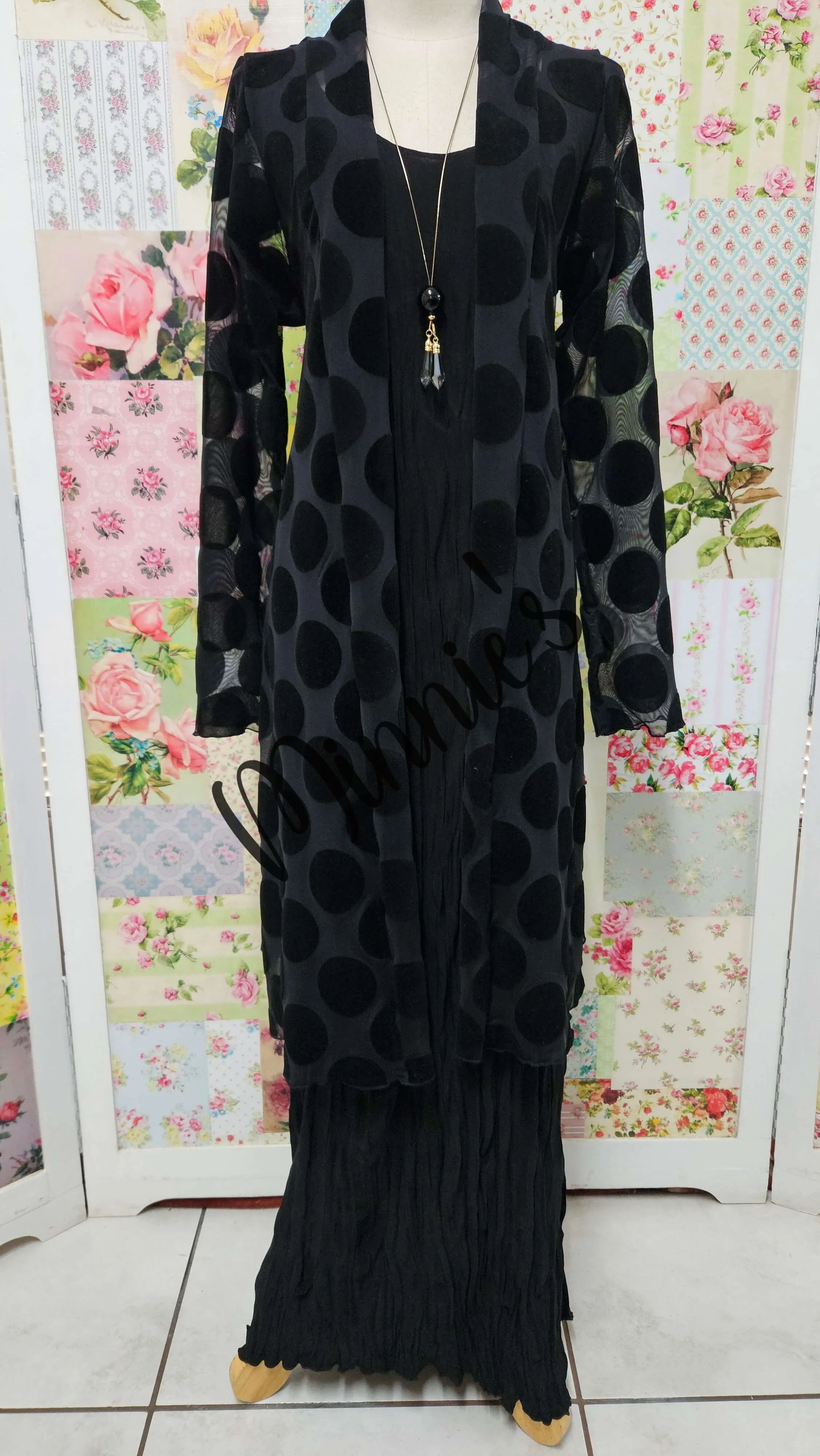 Black Polka Dot Mesh Jacket SH0147