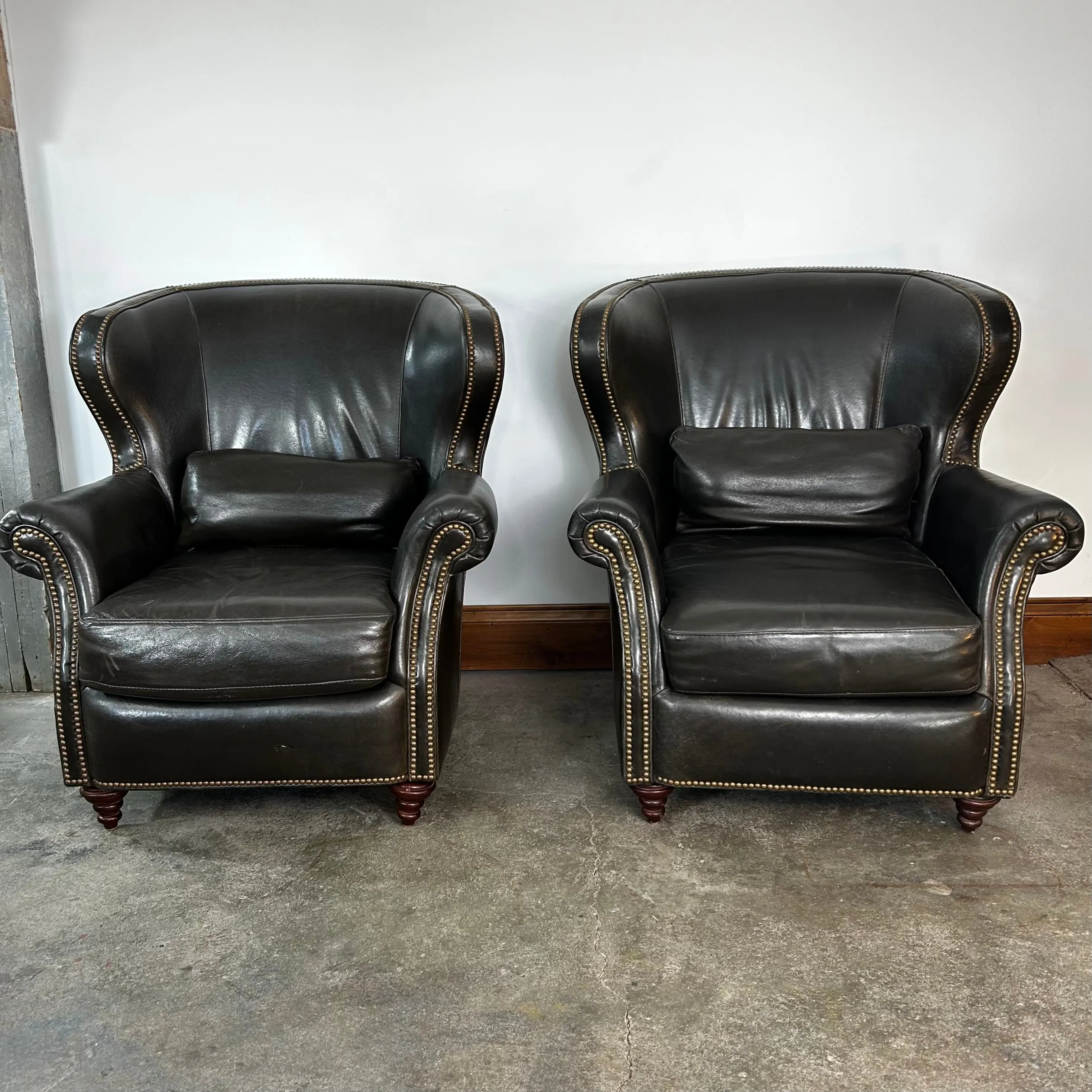 Bradington Young Wing Chair, Brown Leather