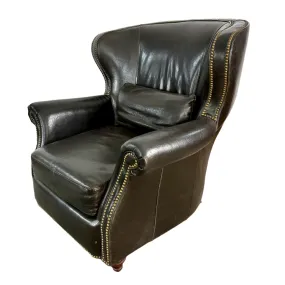 Bradington Young Wing Chair, Brown Leather