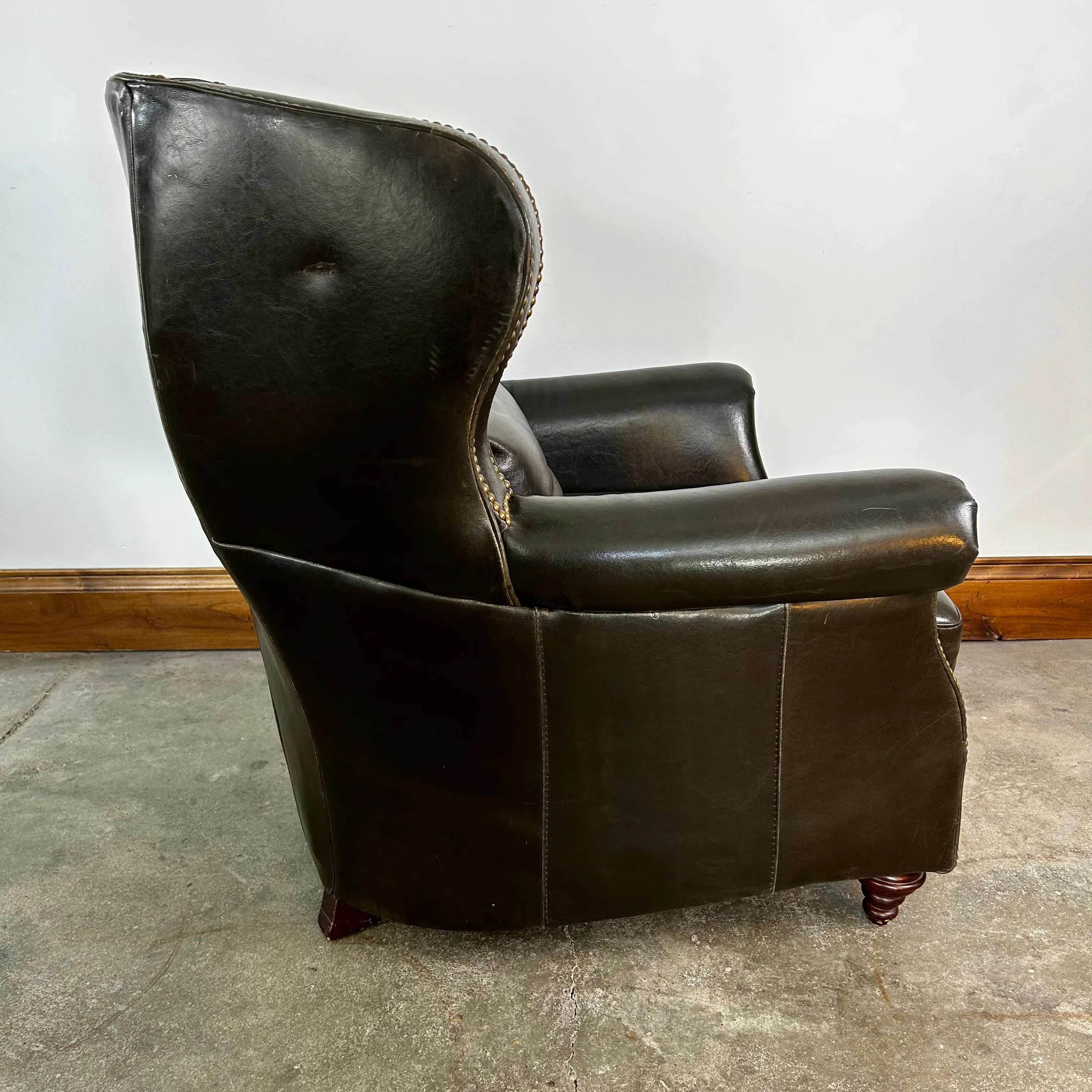 Bradington Young Wing Chair, Brown Leather
