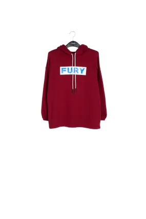 Burgundy cotton-jersey 'Fury' sweatshirt