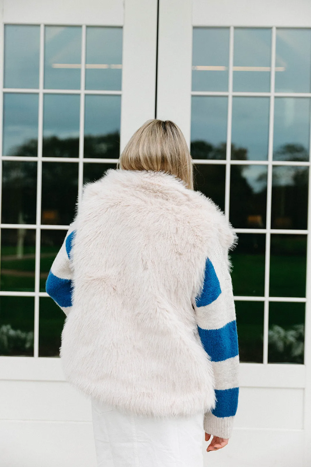 Center Of Attention Fur Vest - Ecru