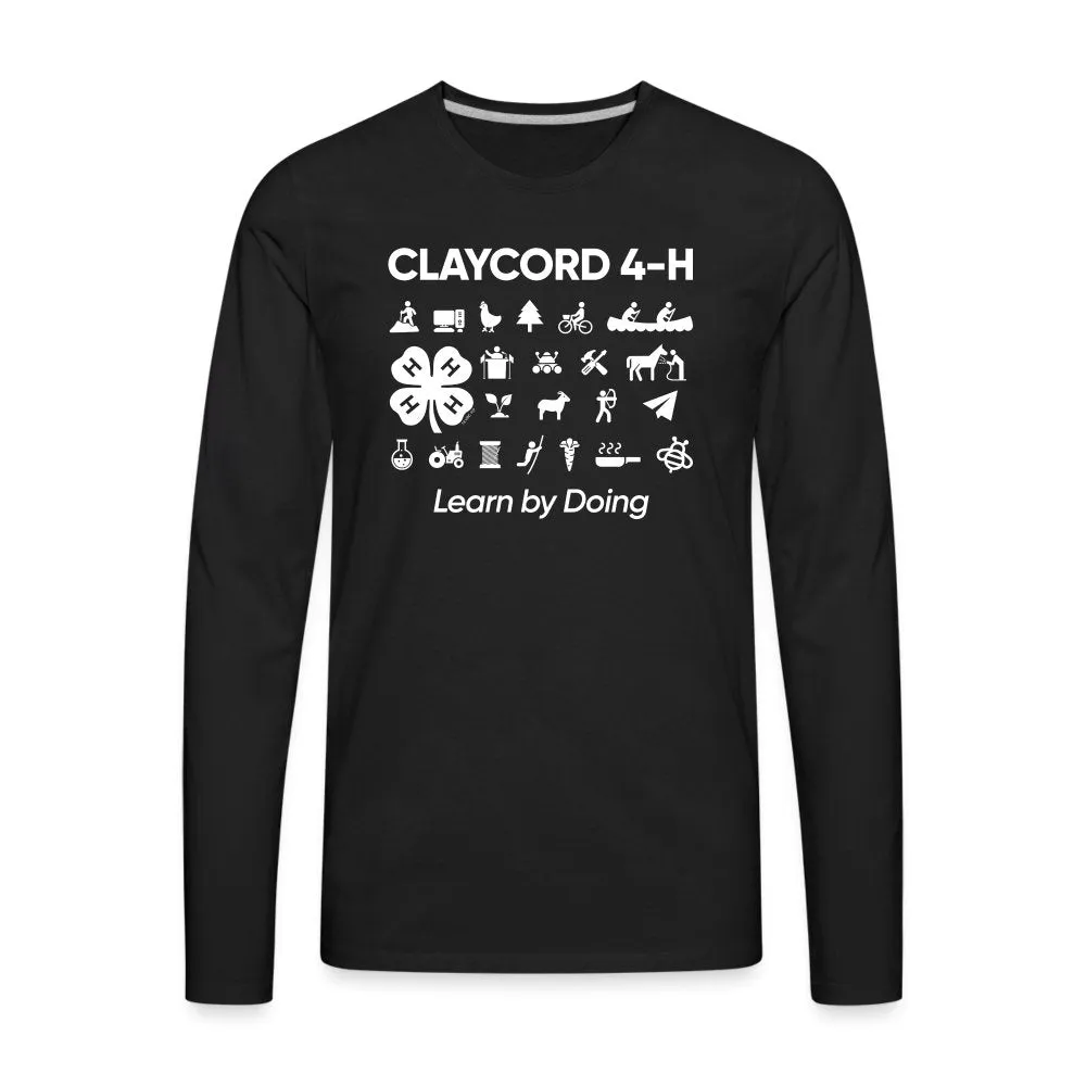 Claycord Long Sleeve Tee with White "Learn by Doing" Graphic