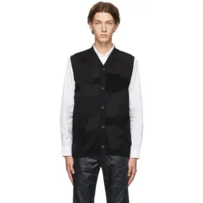 Comme des Garcons Homme Deux Black Camo Sleeveless Cardigan