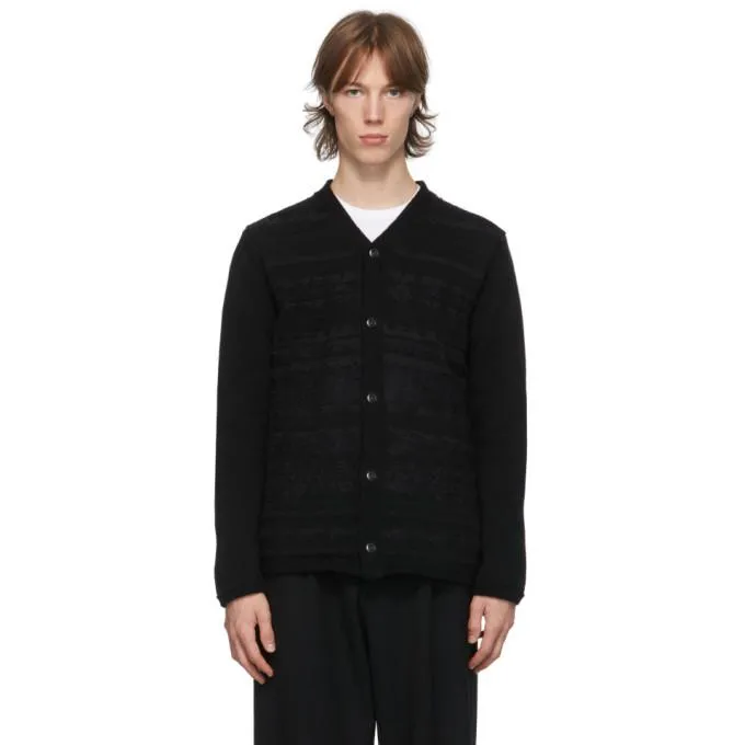 Comme des Garcons Homme Deux Black Fairsle Cardigan