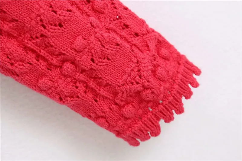 CROPPED POINTELLE CARDIGAN