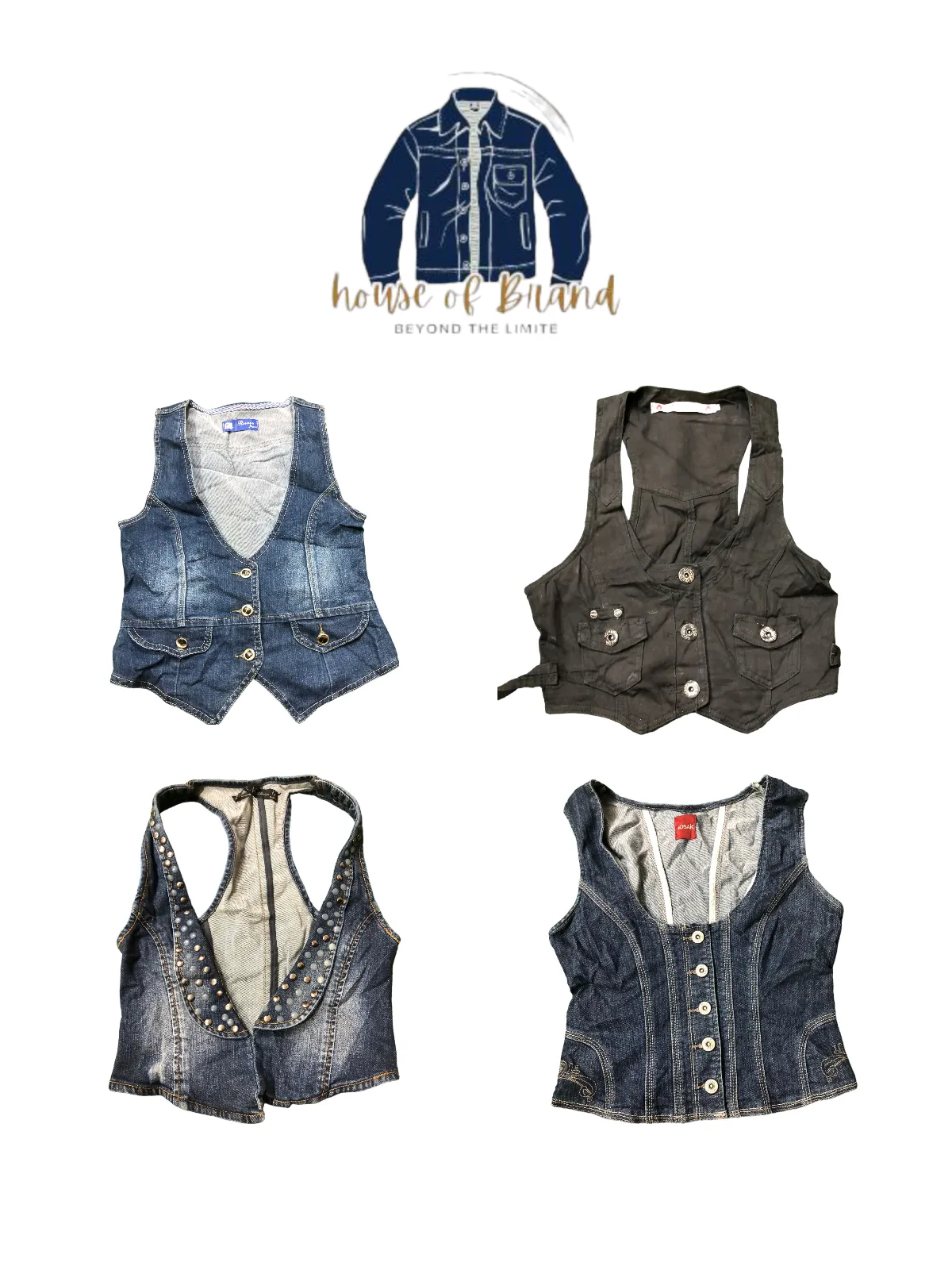 Denim waist coats