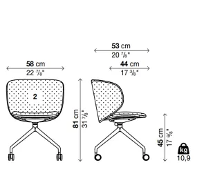DUA Trestle with Castors Chair - Backrest 2