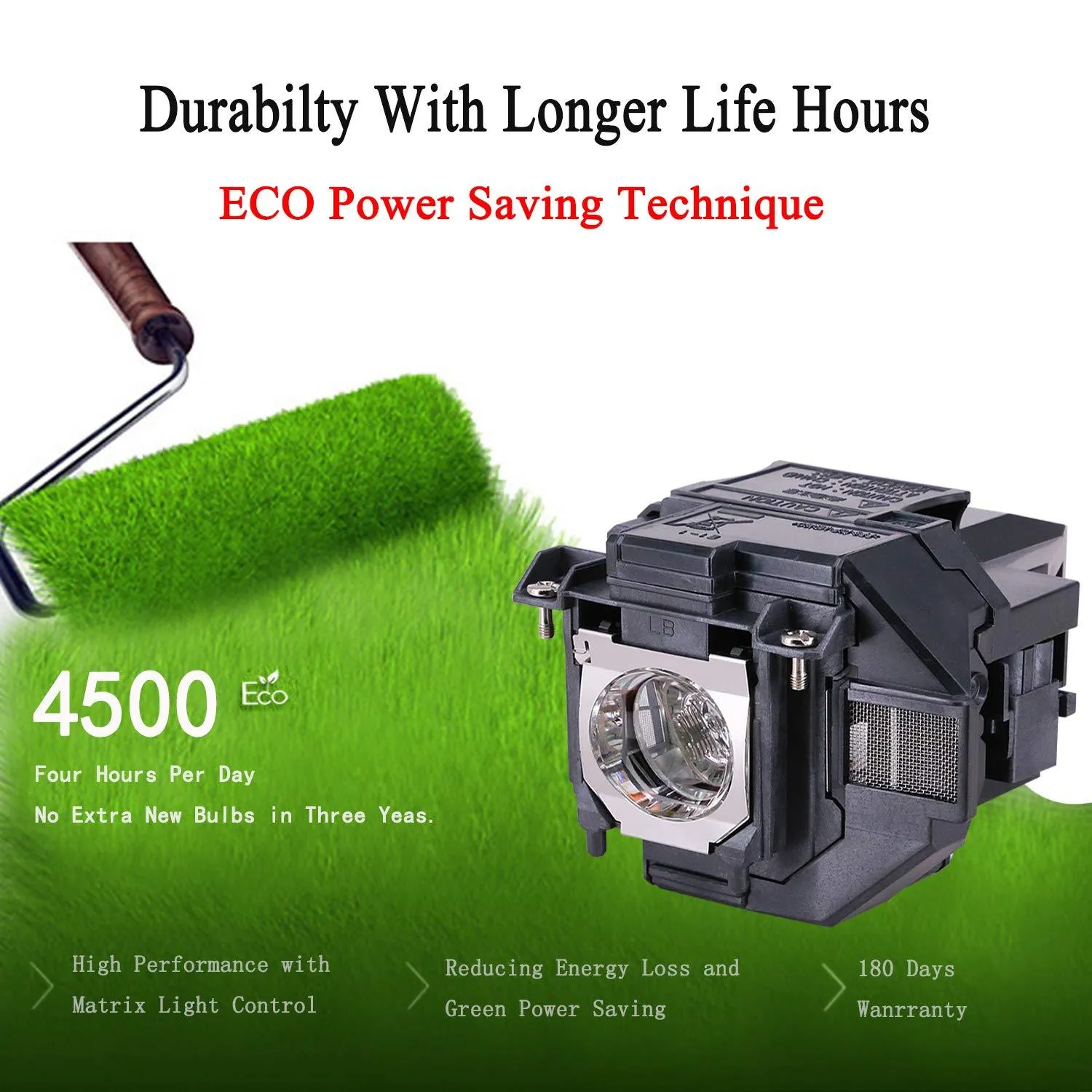 EWO'S Replacement Projector Lamp for ELPLP96 Epson Powerlite Home Cinema 2100 2150 1060 660 760hd VS250 VS350 VS355 EX9210 EX9220 EX3260 EX5260 EX7260 X39 W39 S39 109W V13H010L96 Lamp Bulb Replacement