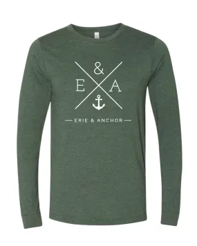FINAL SALE Unisex Crosswinds Long Sleeve Tee - Hunter Green
