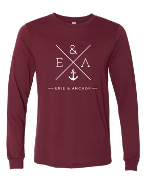 FINAL SALE Unisex Crosswinds Long Sleeve Tee - Maroon