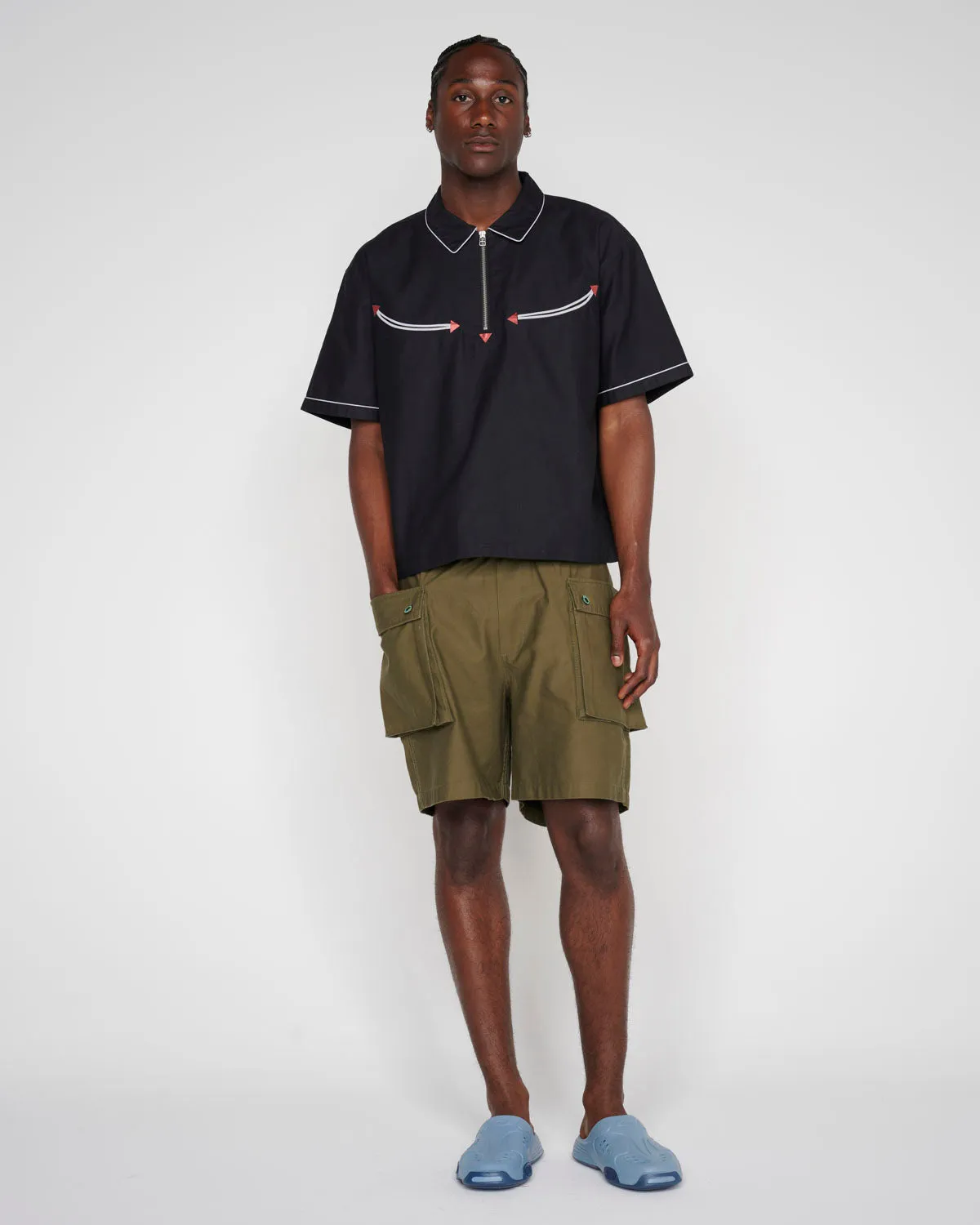 Flying Tiger Short Sleeve Western Shirt - Black