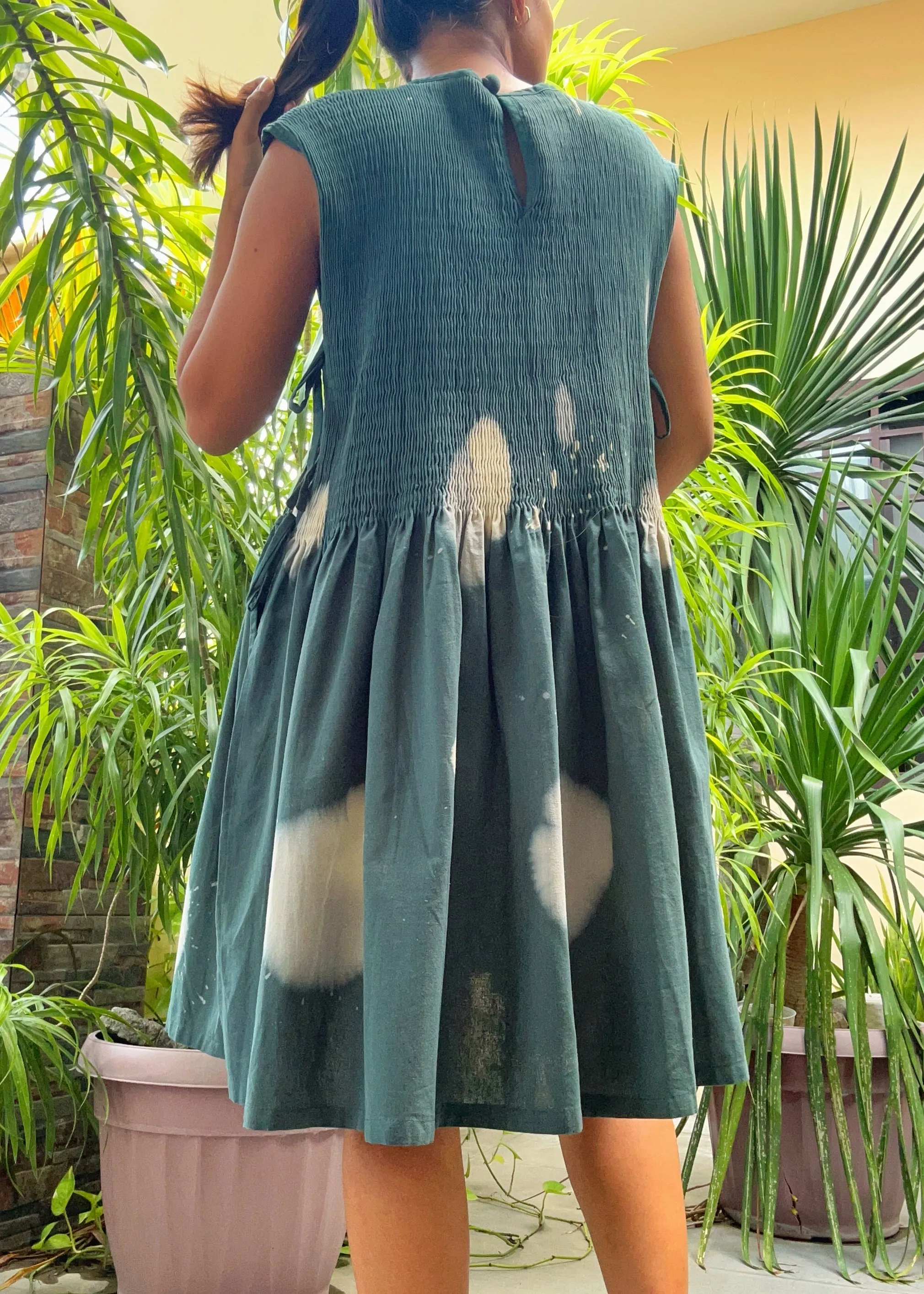 helen bib dress - green