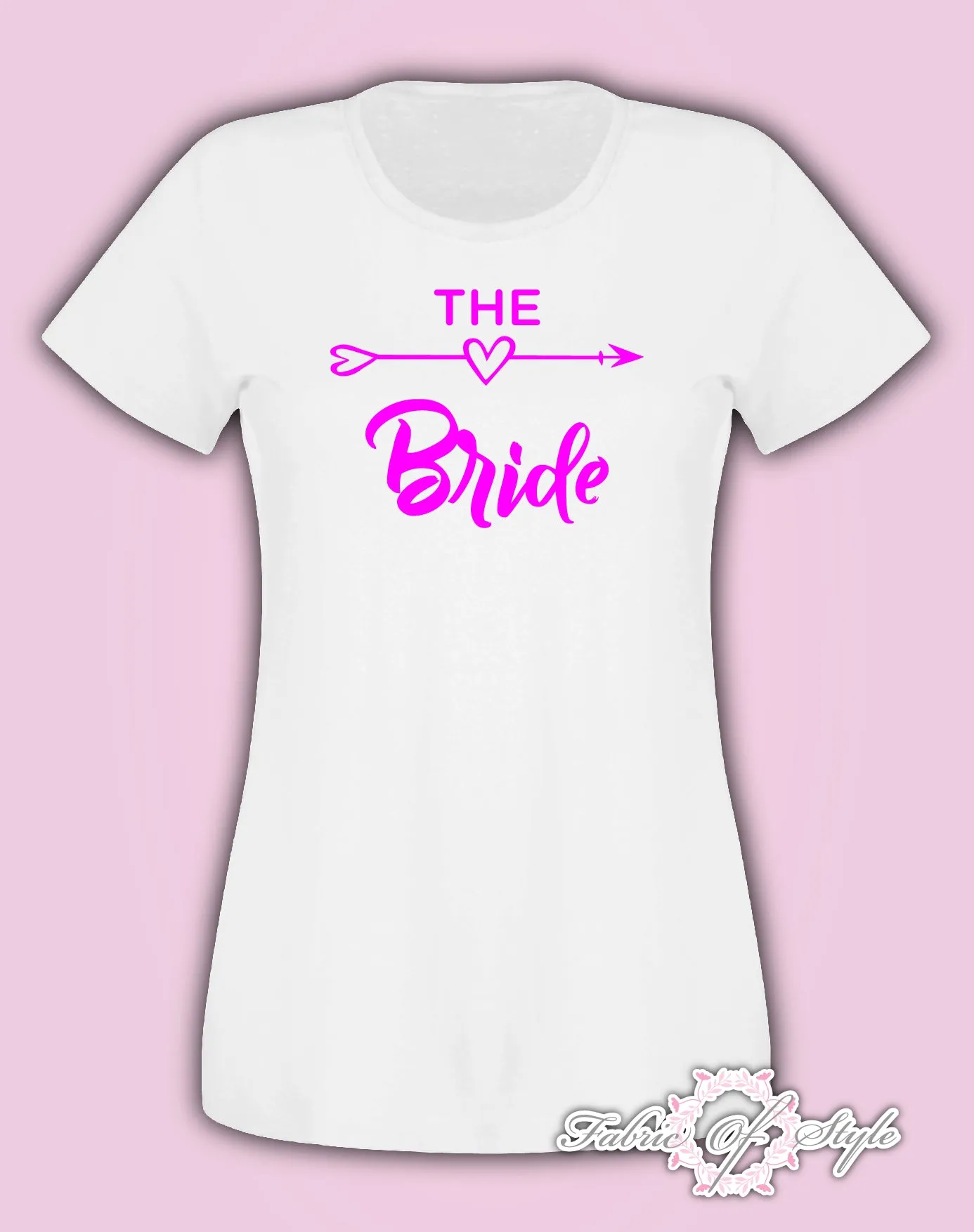 Hen Do Party Bride Tribe  T-shirt Ladies Female Pink Lettering