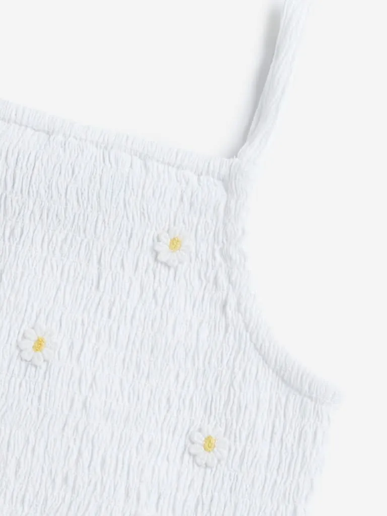 HOP Kids White Smocked Top