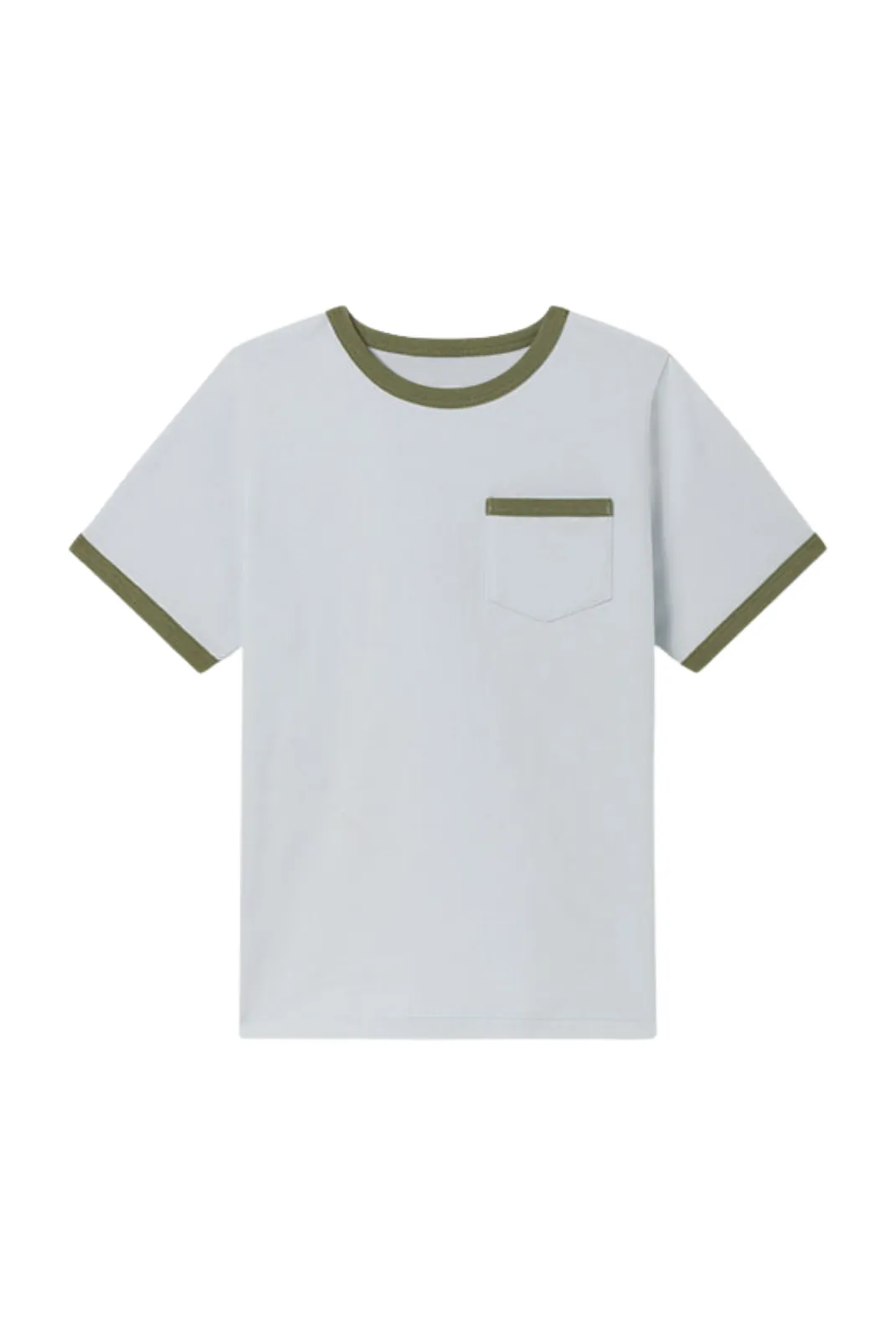 Jacob Ringer Tee in Blue on Green