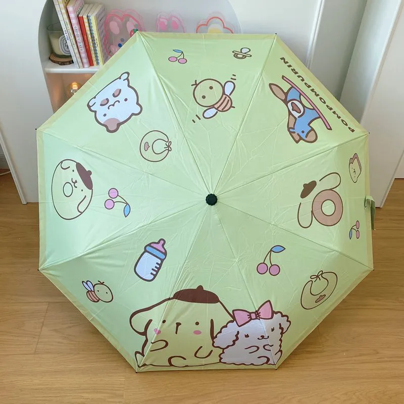 Kawaii Sanrio Kuromi Three-Fold Sun Umbrella