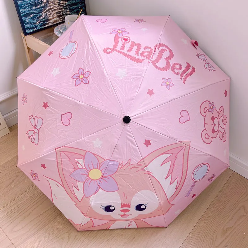 Kawaii Sanrio Kuromi Three-Fold Sun Umbrella