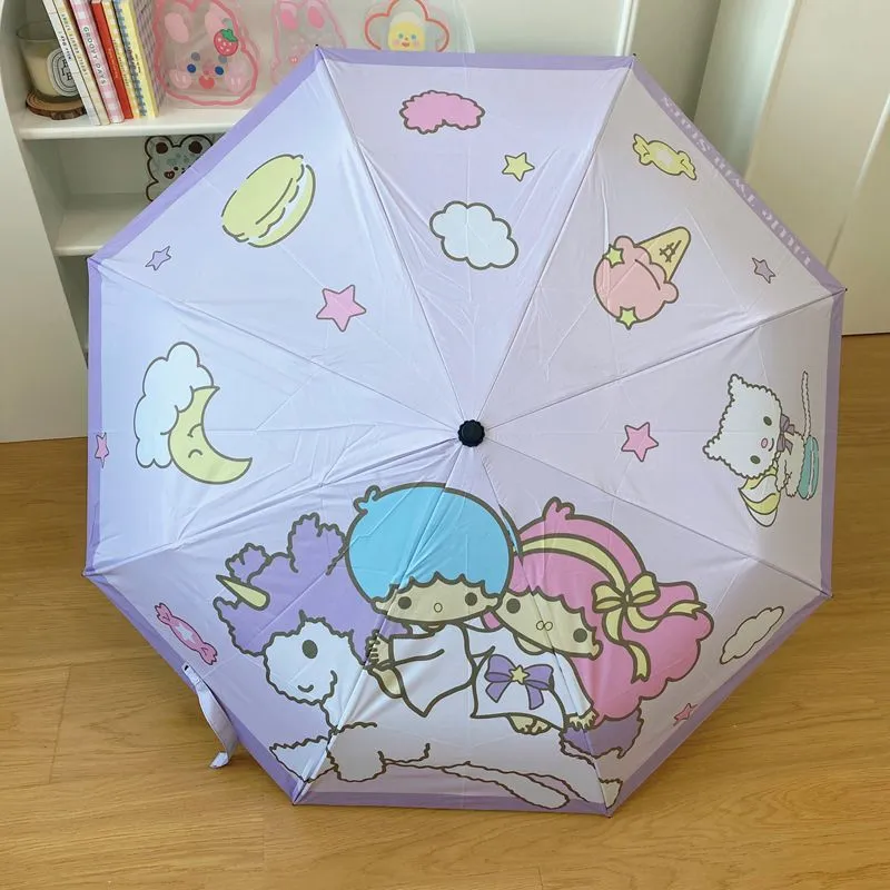 Kawaii Sanrio Kuromi Three-Fold Sun Umbrella
