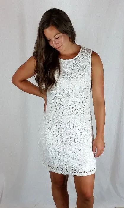 Lovely Lace Bodycon Dress- Ivory