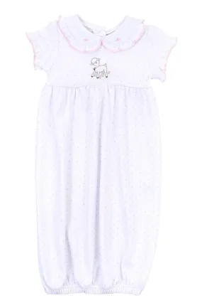 Magnolia Baby Girls Precious Lamb Gathered Gown