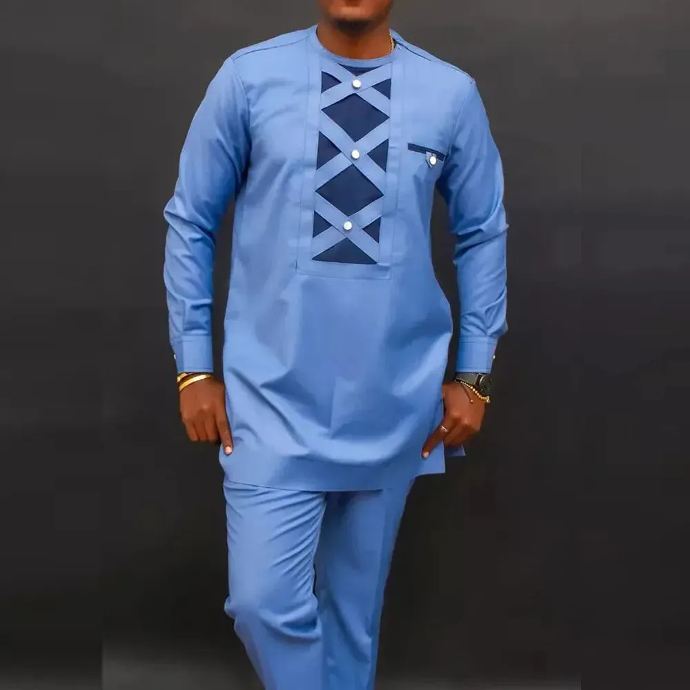 Men's Printed Top And Trousers Suit Wedding Dress Slim Suit